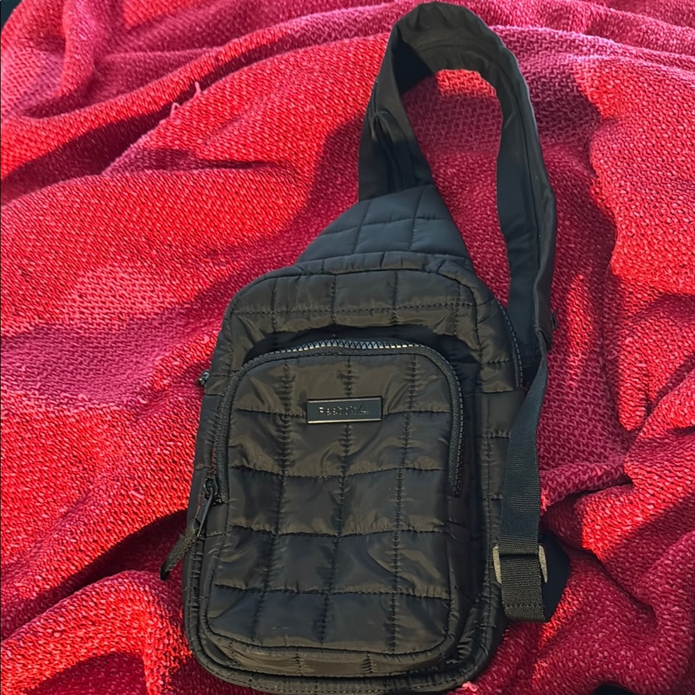 Like New Reebok Black Quilted Sling Bag